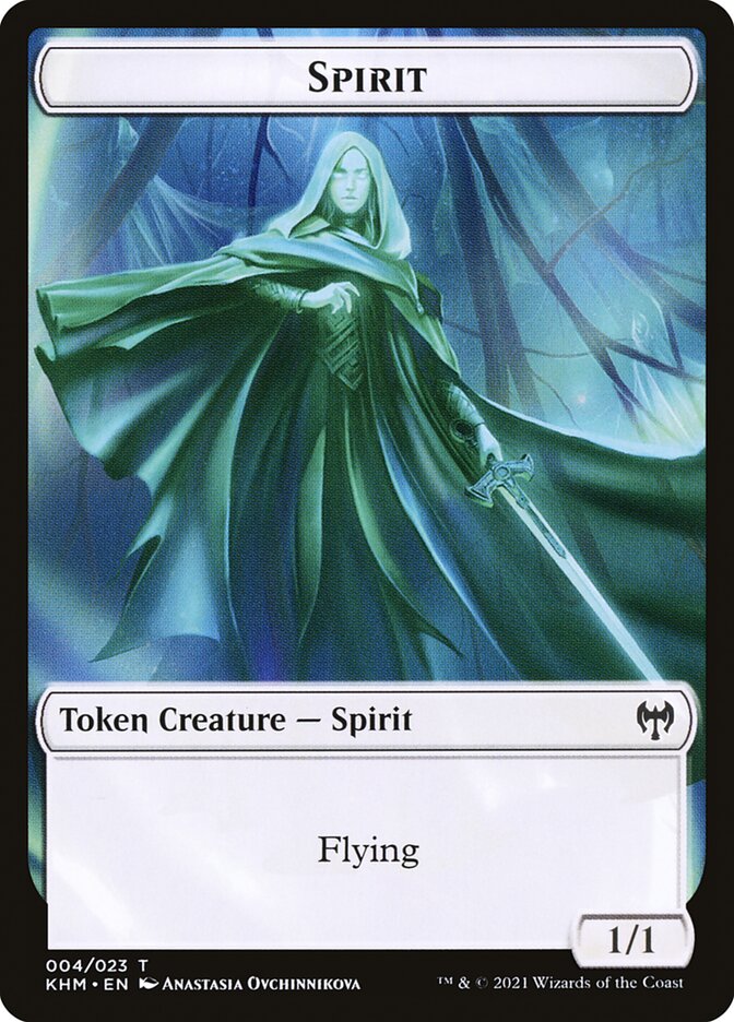 Human Warrior // Spirit Double-Sided Token [Kaldheim Tokens] Foil