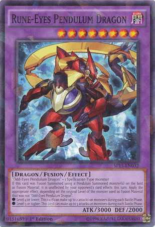 Rune-Eyes Pendulum Dragon [SP15-EN032] Shatterfoil Rare - Josh's Cards