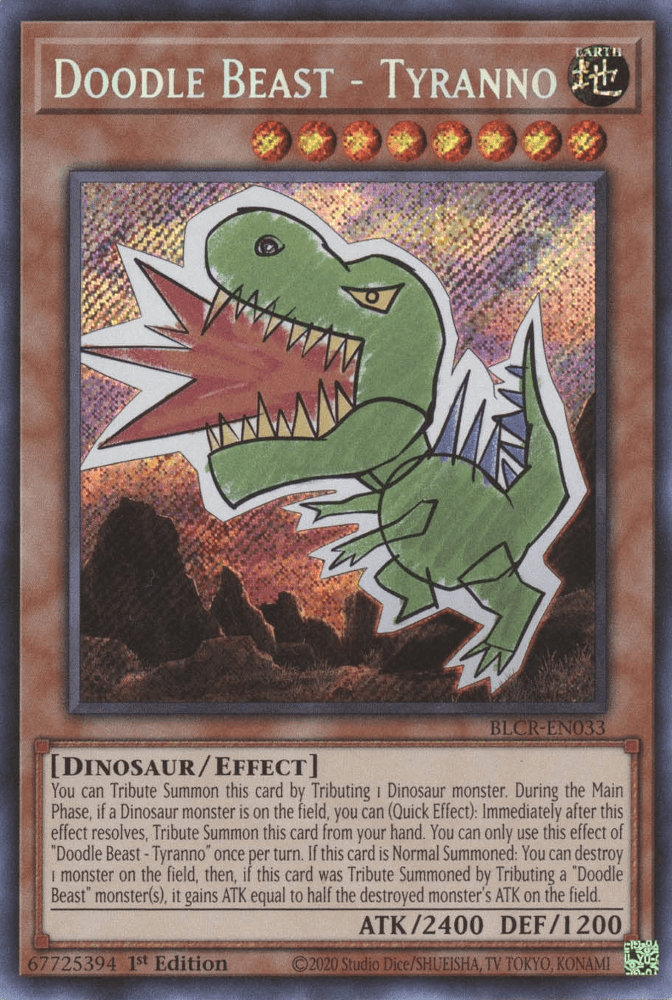 Doodle Beast - Tyranno [BLCR-EN033] Secret Rare - Josh's Cards