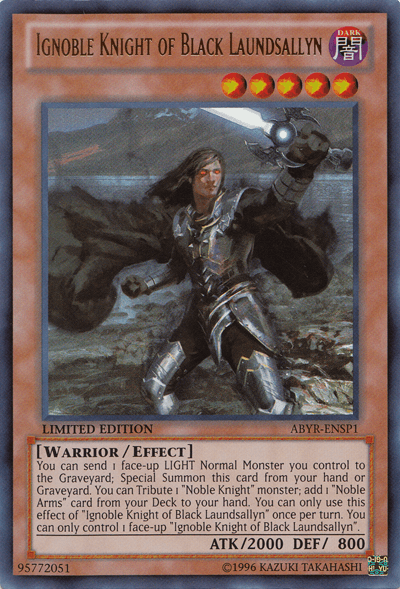 Ignoble Knight of Black Laundsallyn [ABYR-ENSP1] Ultra Rare - Josh's Cards