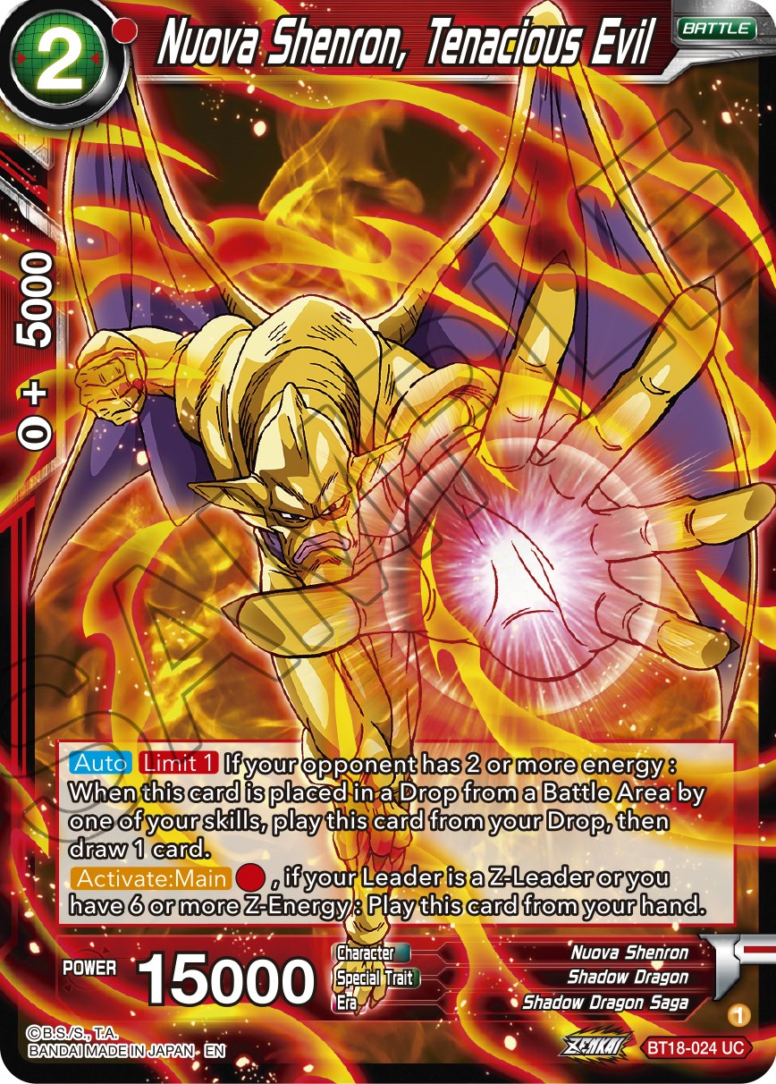 Nuova Shenron, Tenacious Evil (BT18-024) [Dawn of the Z-Legends] Parallel Foil
