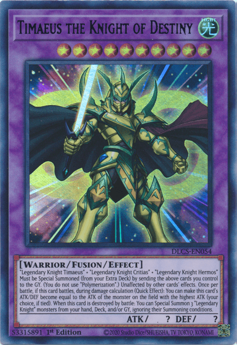 Timaeus the Knight of Destiny (Green) [DLCS-EN054] Ultra Rare - Josh's Cards