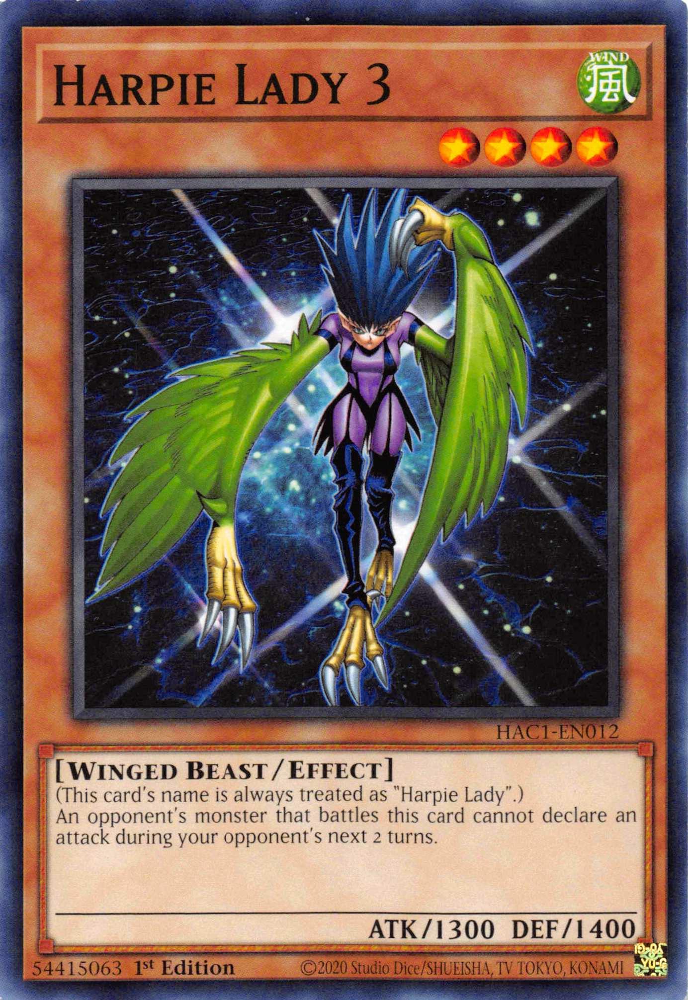 Harpie Lady 3 [HAC1-EN012] Common - Josh's Cards