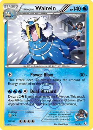 Team Aqua's Walrein 005/34 - Double Crisis Reverse Holofoil