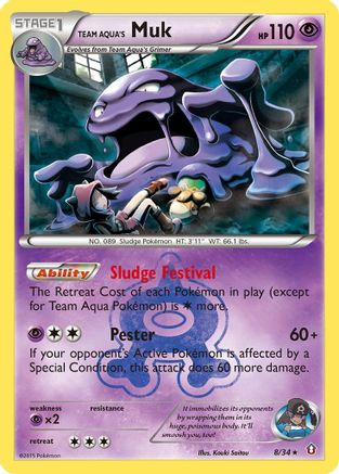 Team Aqua's Muk 008/34 - Double Crisis Reverse Holofoil