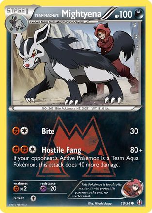 Team Magma's Mightyena 019/34 - Double Crisis Reverse Holofoil