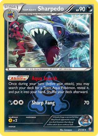 Team Aqua's Sharpedo 021/34 - Double Crisis Reverse Holofoil