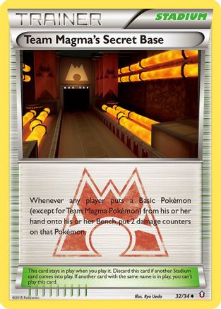 Team Magma's Secret Base 032/34 - Double Crisis Reverse Holofoil