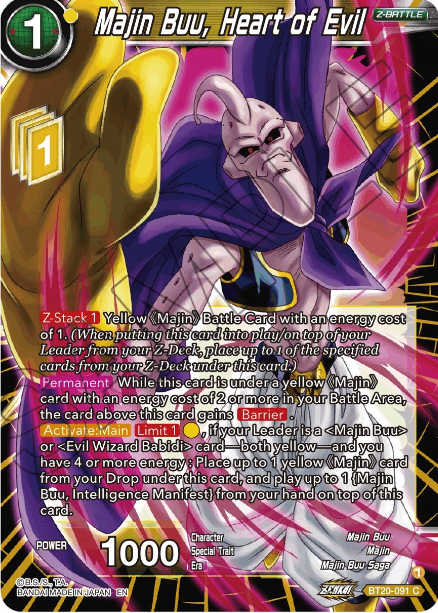 Majin Buu, Heart of Evil (BT20-091) [Power Absorbed] Parallel Foil