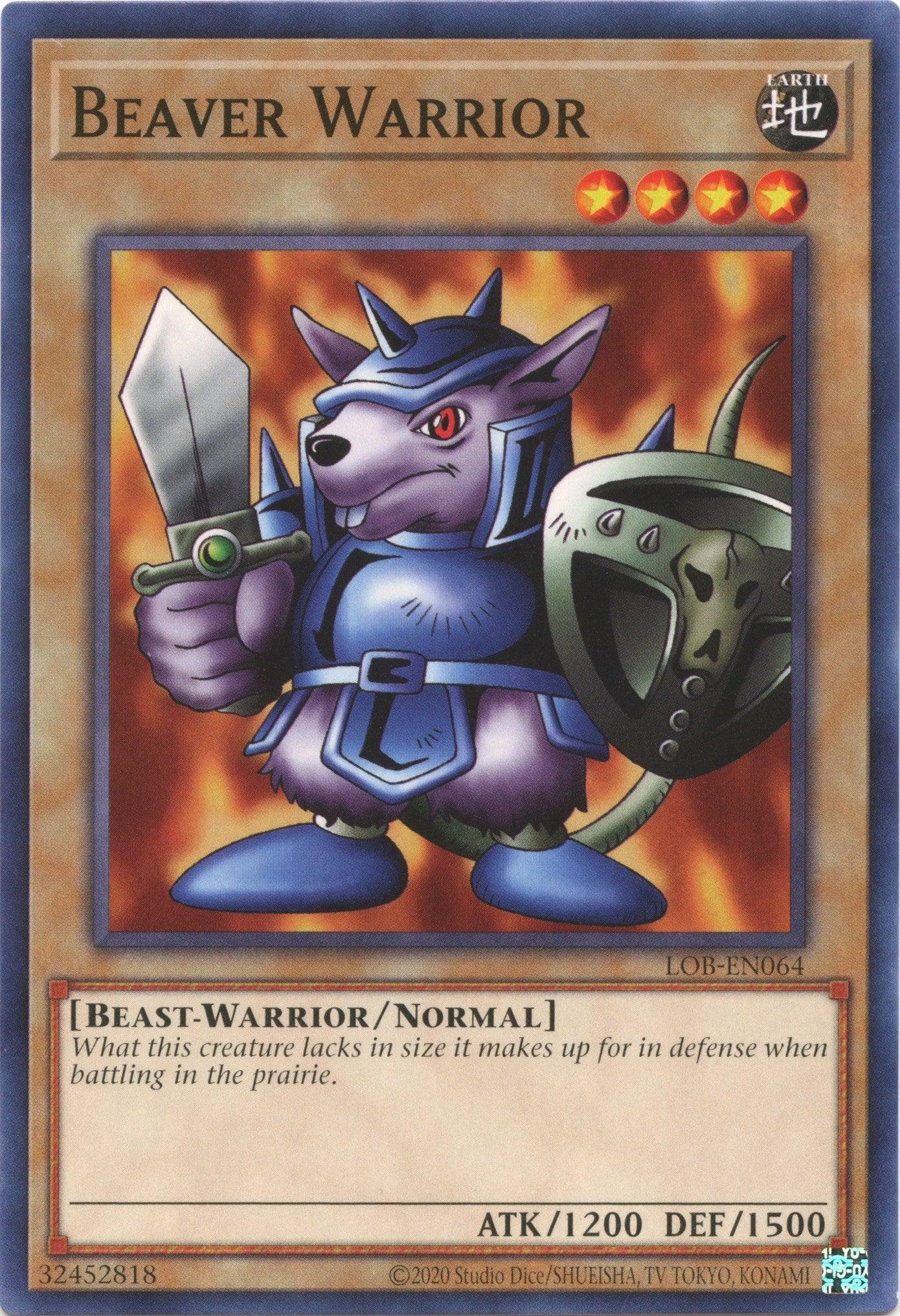 Beaver Warrior (25th Anniversary) [LOB-EN064] Common - Josh's Cards