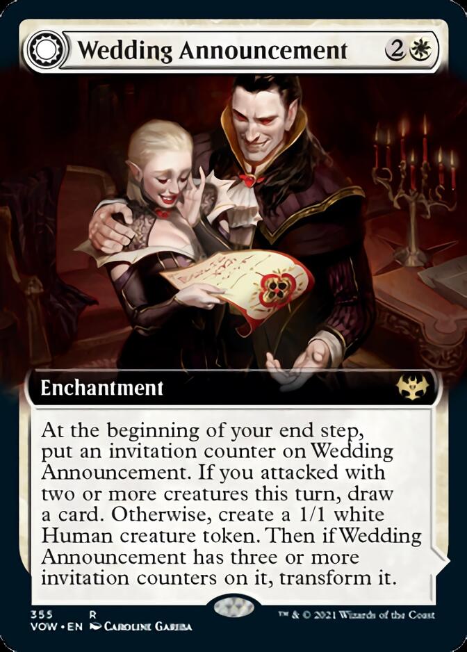 Wedding Announcement // Wedding Festivity (VOW-355) - Innistrad: Crimson Vow: (Extended Art, Double Faced Transform) Foil