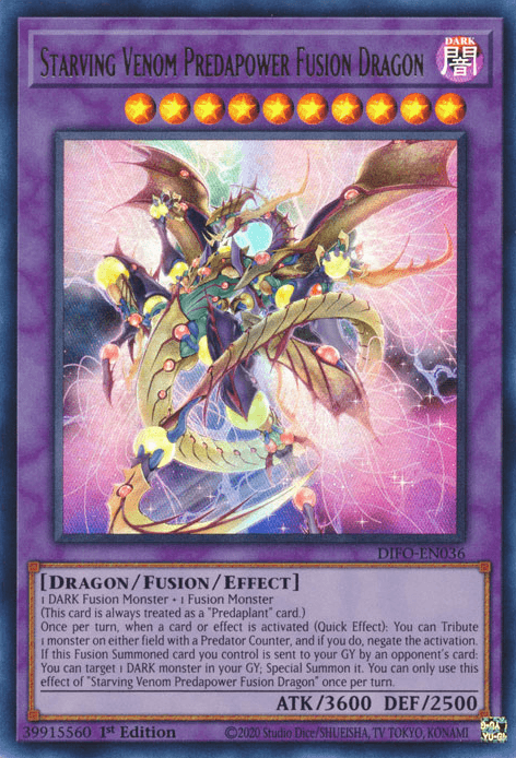 Starving Venom Predapower Fusion Dragon [DIFO-EN036] Ultra Rare - Josh's Cards