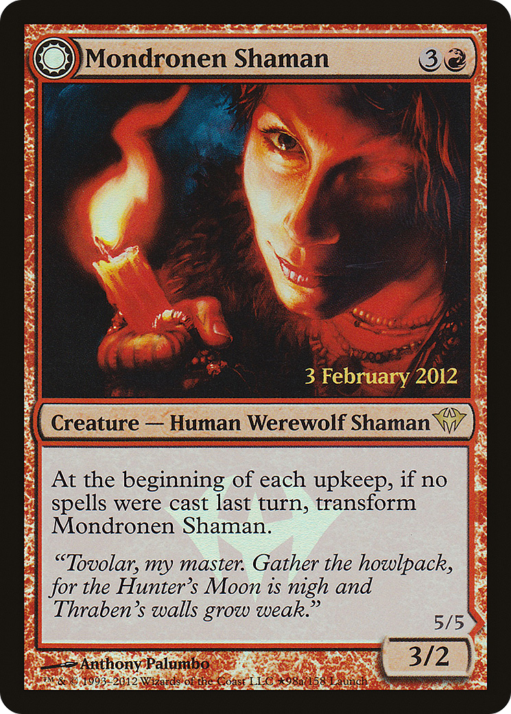 Mondronen Shaman // Tovolar's Magehunter (LARP-98★) - Dark Ascension Promos: (Double Faced Transform) Foil