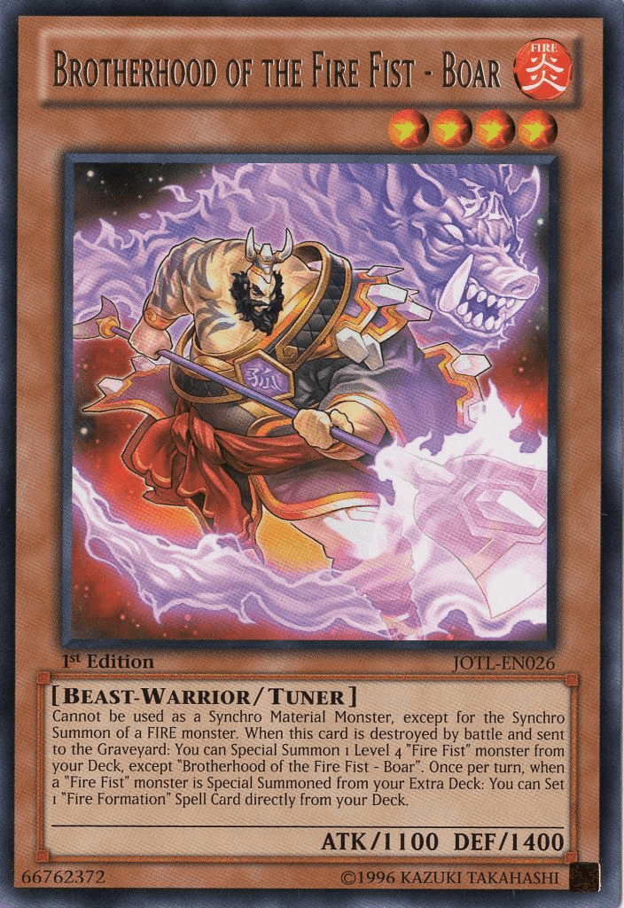 Brotherhood of the Fire Fist - Boar [JOTL-EN026] Rare - Josh's Cards
