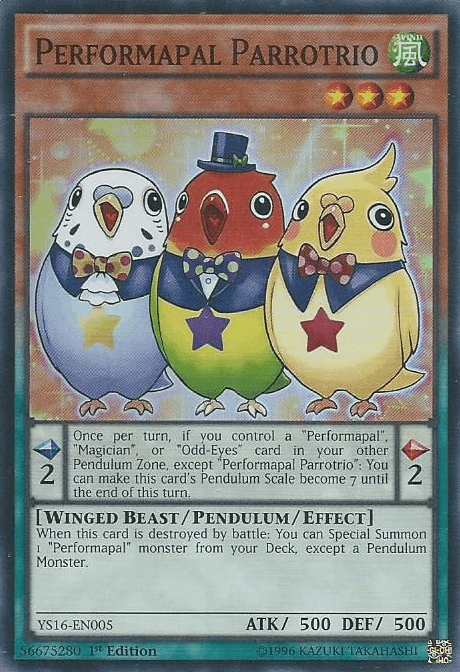 Performapal Parrotrio [YS16-EN005] Super Rare - Josh's Cards