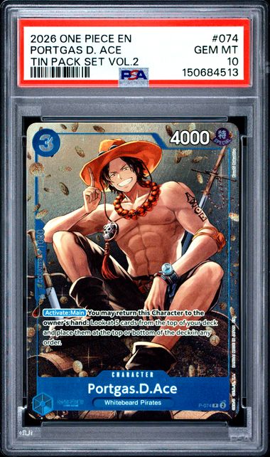 Portgas.D.Ace Tin Pack Set Vol.2  P-074 PSA 10