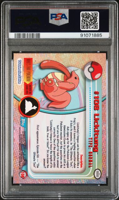 Lickitung Topps Animation Series 2 #108 PSA 9