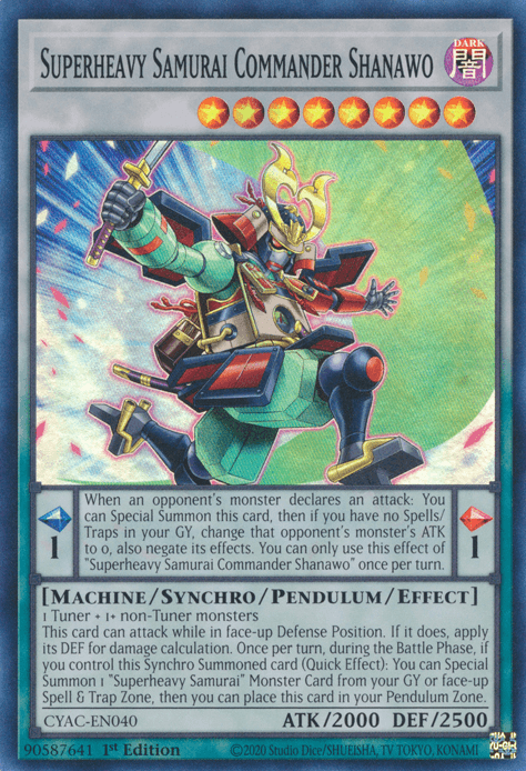Superheavy Samurai Commander Shanawo [CYAC-EN040] Super Rare - Josh's Cards