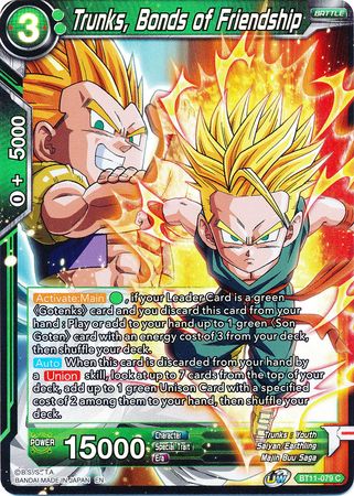 Trunks, Bonds of Friendship (BT11-079) [Vermilion Bloodline 2nd Edition] Parallel Foil