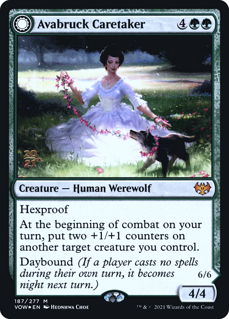 Avabruck Caretaker // Hollowhenge Huntmaster (PRE-187) - Innistrad: Crimson Vow Promos: (Double Faced Transform) Foil
