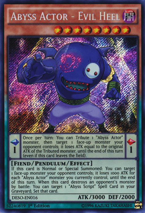 Abyss Actor - Evil Heel [DESO-EN016] Secret Rare - Josh's Cards