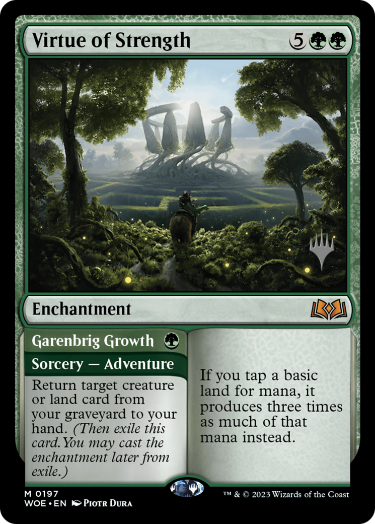 Virtue of Strength // Garenbrig Growth (PPWOE-197) - Wilds of Eldraine Promos Foil