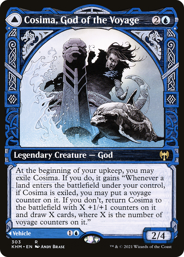 Cosima, God of the Voyage // The Omenkeel (KHM-303) - Kaldheim: (Showcase) Foil