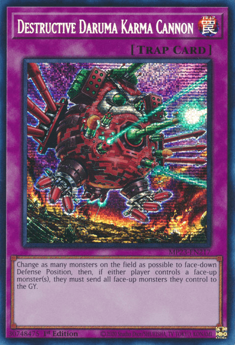 Destructive Daruma Karma Cannon [MP23-EN217] Prismatic Secret Rare - Josh's Cards
