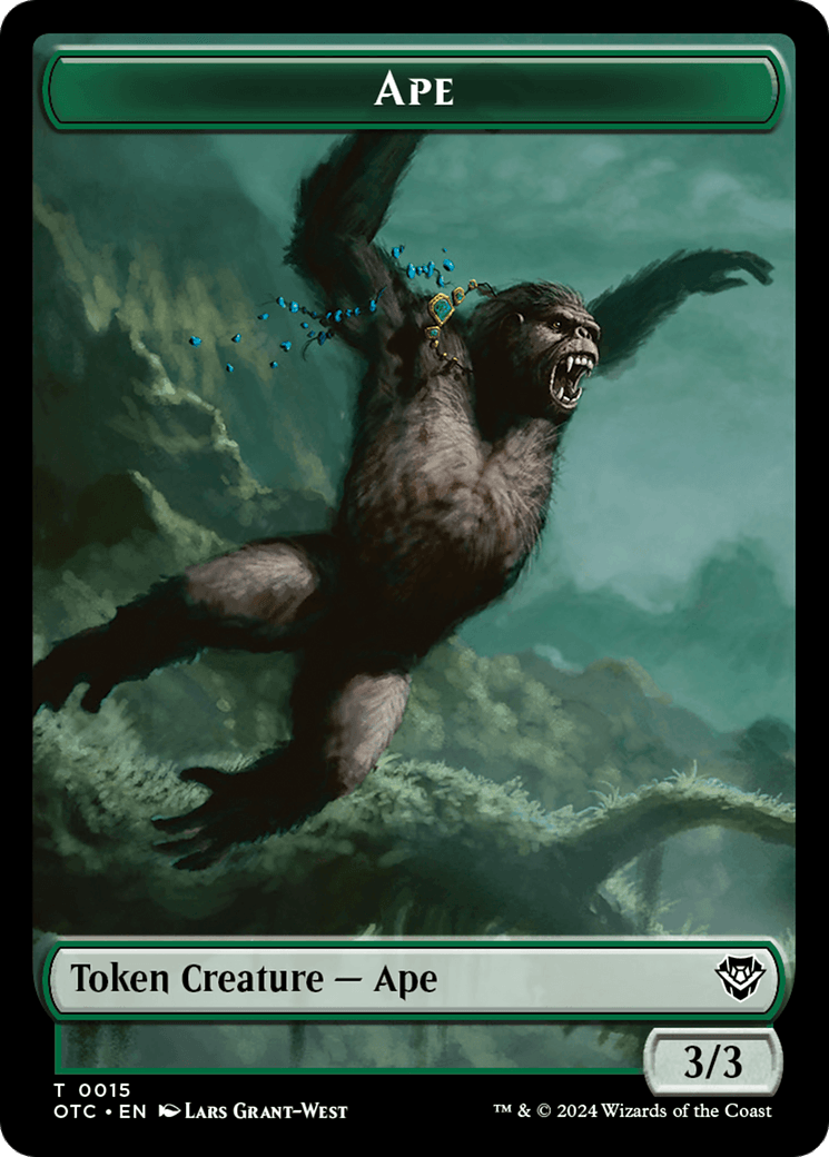 Ape // Shark Double-Sided Token [Outlaws of Thunder Junction Commander Tokens] - Josh's Cards