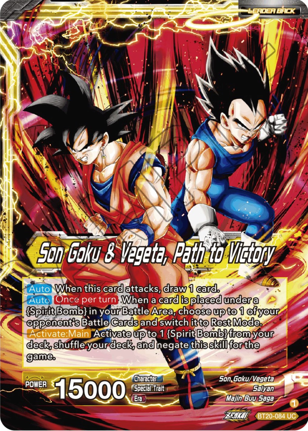 SS Vegito // Son Goku & Vegeta, Path to Victory (BT20-084) [Power Absorbed] Parallel Foil