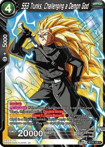 SS3 Trunks, Challenging a Demon God (BT16-108) [Realm of the Gods] Parallel Foil