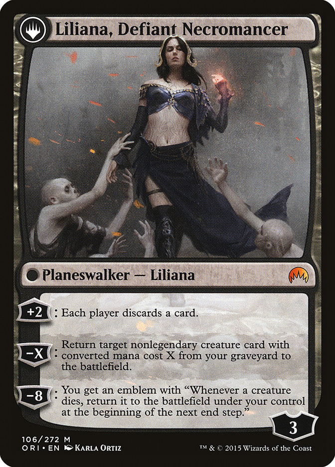Liliana, Heretical Healer // Liliana, Defiant Necromancer (ORI-106) - Magic Origins: (originpwdfc) Foil