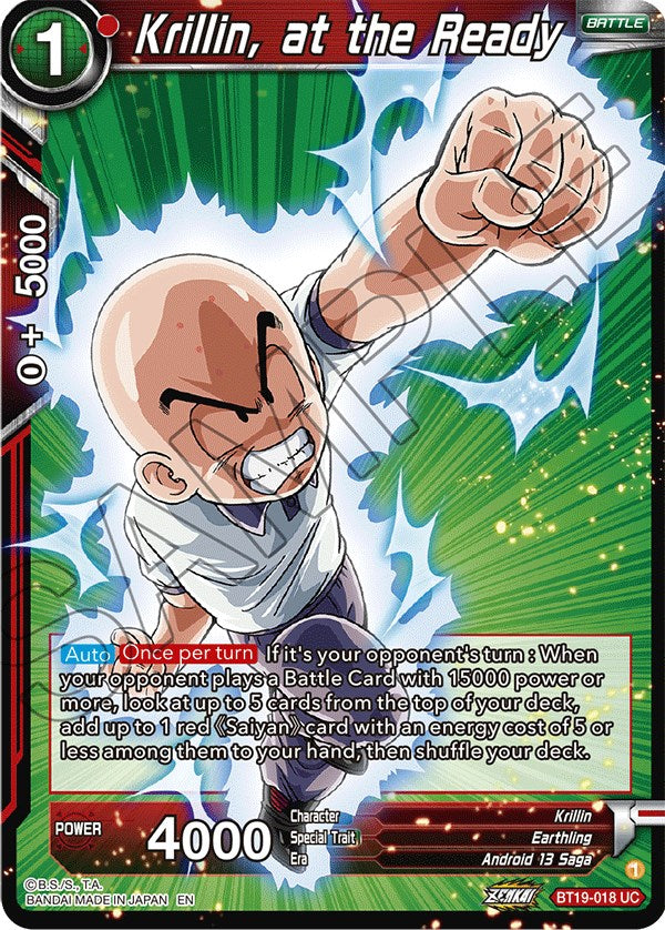 Krillin, at the Ready (BT19-018) [Fighter's Ambition] Parallel Foil