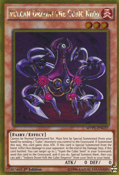 Vulcan Dragni the Cubic King [MVP1-ENG37] Gold Rare - Josh's Cards