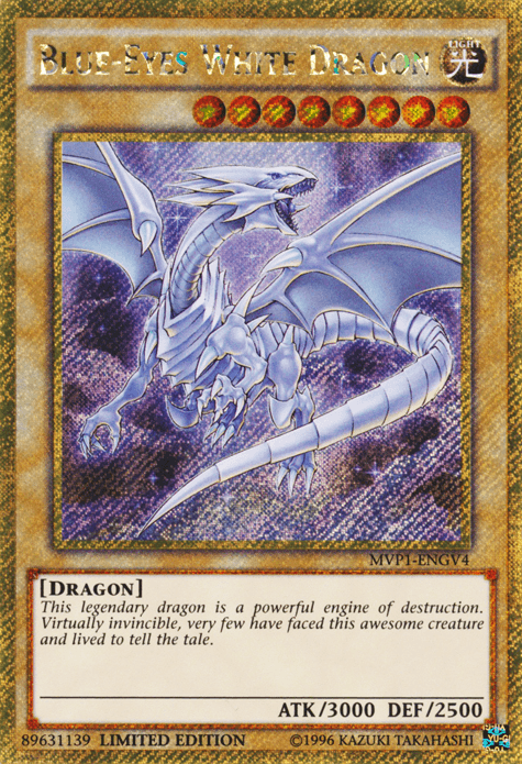 Blue-Eyes White Dragon [MVP1-ENGV4] Gold Secret Rare - Josh's Cards