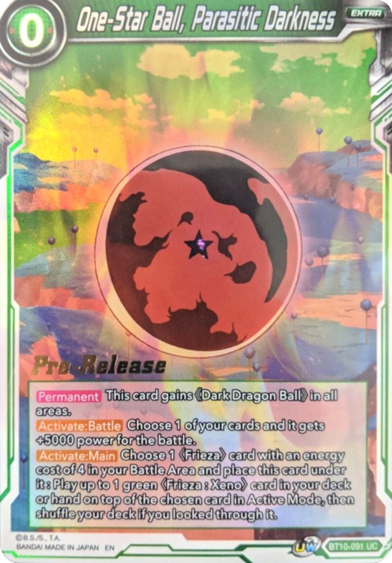 One-Star Ball, Parasitic Darkness (BT10-091) [Rise of the Unison Warrior Prerelease Promos] Parallel Foil