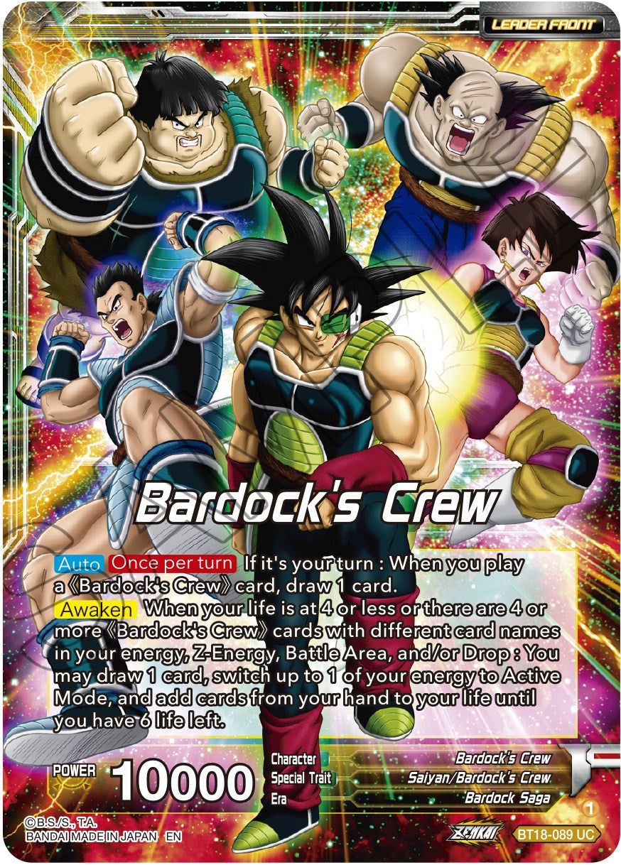 Bardock's Crew // Bardock, Inherited Will (BT18-089) [Dawn of the Z-Legends] Parallel Foil