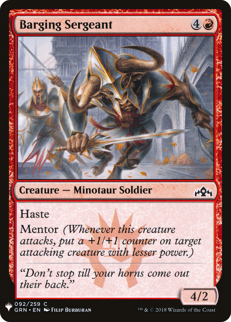 Barging Sergeant (LIST-GRN-92) - The List