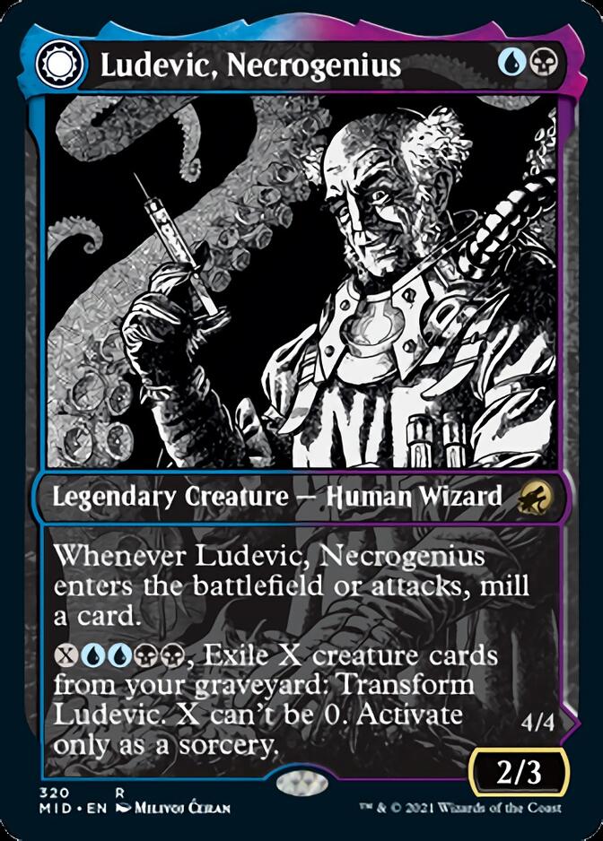 Ludevic, Necrogenius // Olag, Ludevic's Hubris (MID-320) - Innistrad: Midnight Hunt: (Showcase, Double Faced Transform) Foil