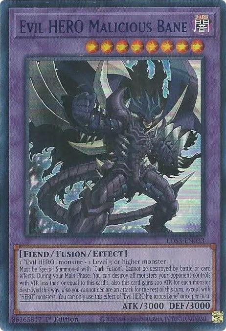 Evil HERO Malicious Bane (Blue) [LDS3-EN033] Ultra Rare - Josh's Cards