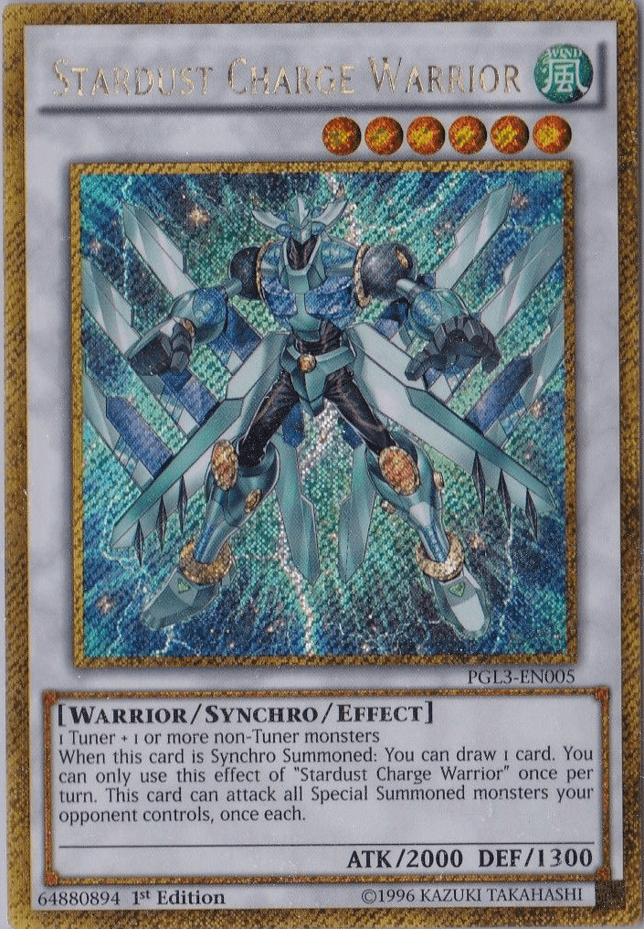 Stardust Charge Warrior [PGL3-EN005] Gold Secret Rare - Josh's Cards