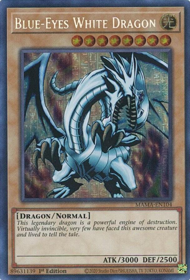 Blue-Eyes White Dragon [MAMA-EN104] Secret Pharaoh's Rare - Josh's Cards
