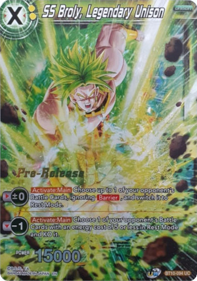 SS Broly, Legendary Unison (BT10-094) [Rise of the Unison Warrior Prerelease Promos] Parallel Foil