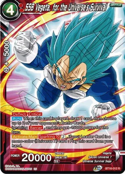 SSB Vegeta, for the Universe's Survival (BT16-012) [Realm of the Gods] Parallel Foil