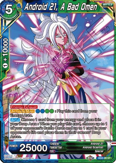Android 21, A Bad Omen (Reprint) (XD2-08) [Battle Evolution Booster] Parallel Foil
