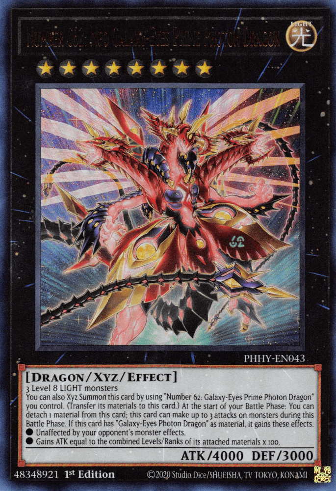 Number C62: Neo Galaxy-Eyes Prime Photon Dragon [PHHY-EN043] Ultra Rare - Josh's Cards