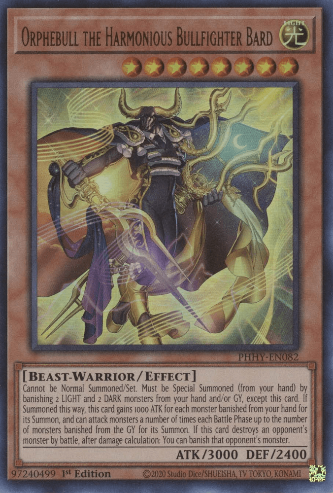 Orphebull the Harmonious Bullfighter Bard [PHHY-EN082] Ultra Rare - Josh's Cards