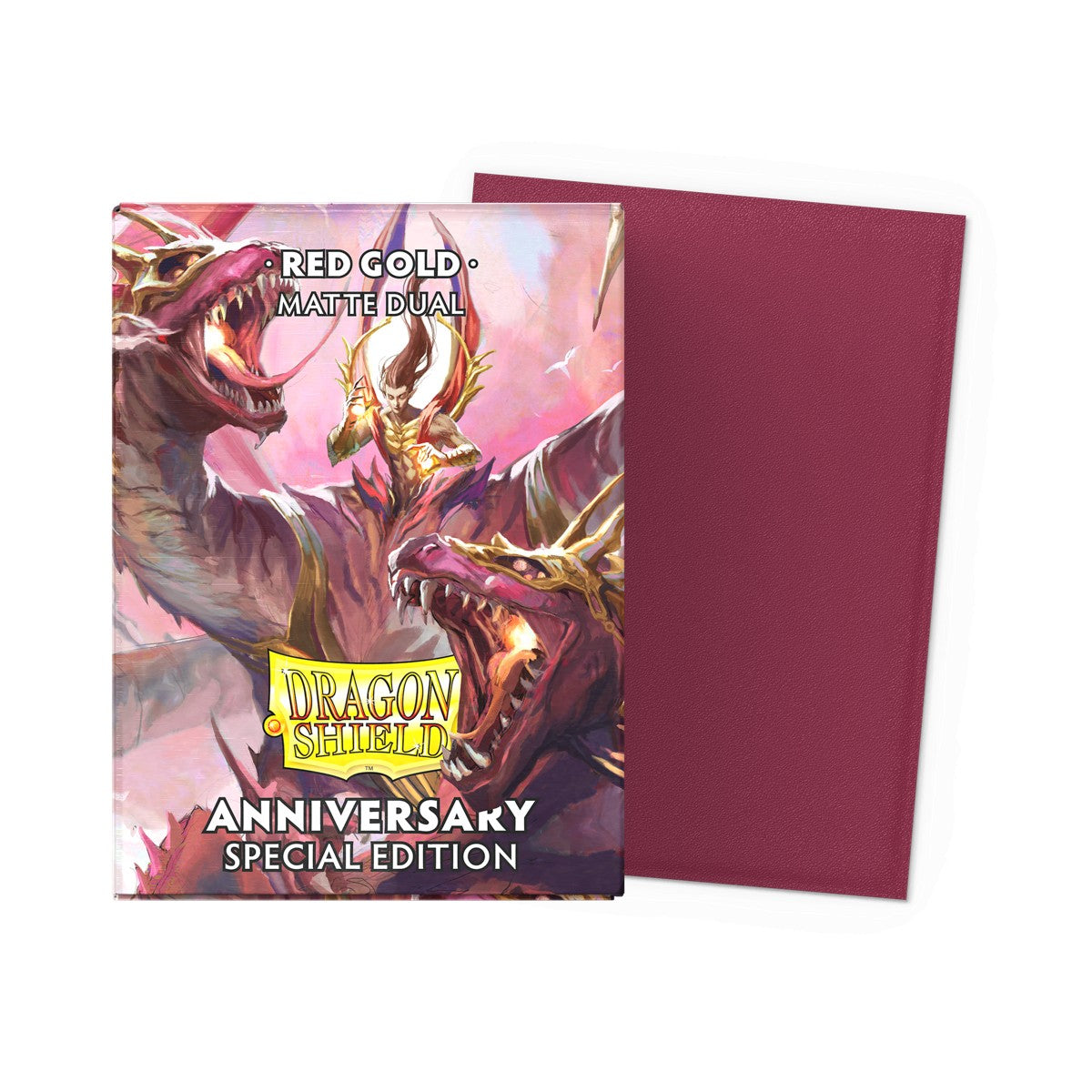 Dragon Shield: Standard 100ct Art Sleeves - Anniversary Special Edition (Red & Gold - Dual Matte)