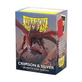 Dragon Shield: Standard Matte Dual 100ct - Crimson & Silver