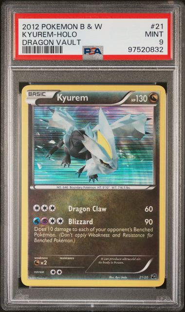 Kyurem Secret Rare Dragon Vault 21/20 PSA 9